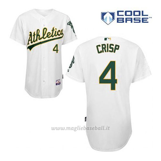 Maglia Baseball Uomo Oakland Athletics Coco Crisp 4 Bianco 1ªCool Base
